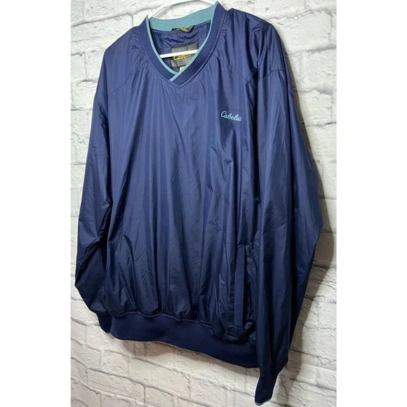 Cabelas L Tall Blue Windbreaker. - Picture 2 of 7